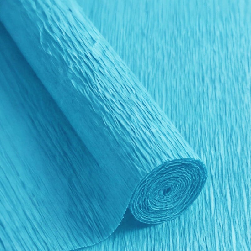 LCREATE LCREATE LCREATE Crepe Paper Roll 8.2ft Long 17 Inch Wide for Wedding Ceremony Various Large Festivals Decoration (32-Azure Blue) - Image 1